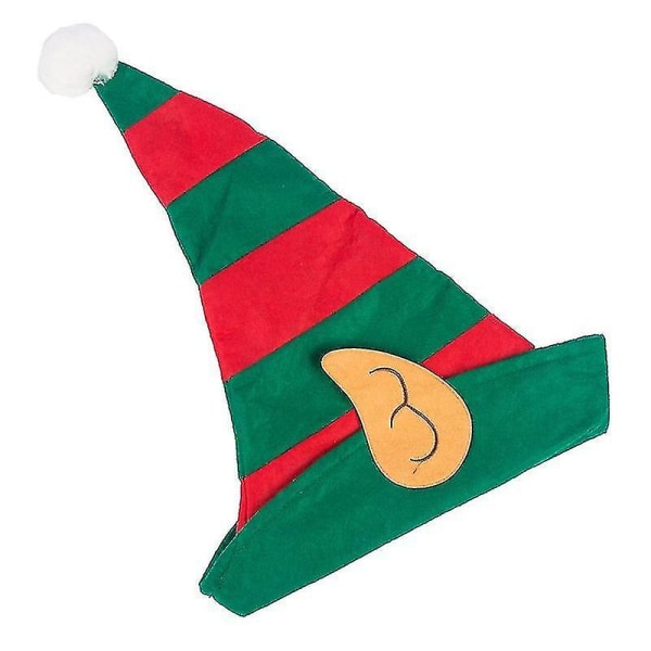 6-pack vuxen unisex jultomtmössa med öron - nyårspresenter för män och kvinnor, röd/grön