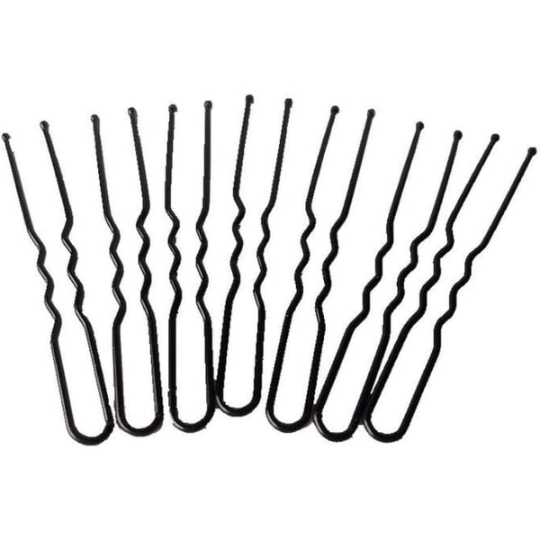 Låda med 40 långa hårnålar Bullnålar Hårglidhandtag (svart)