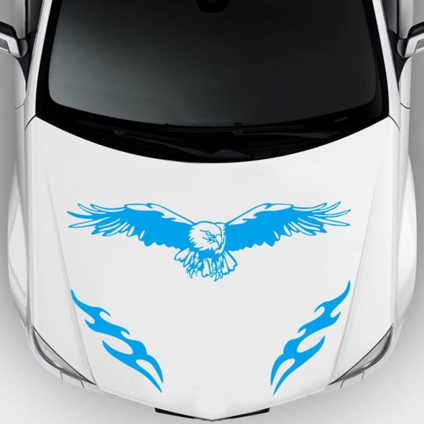 3 stycken 3D Flame Eagle-klistermärke, vattentät bil gör-det-själv-klistermärke, vinyl-örnklistermärke för bilstyling（Blå） Blue