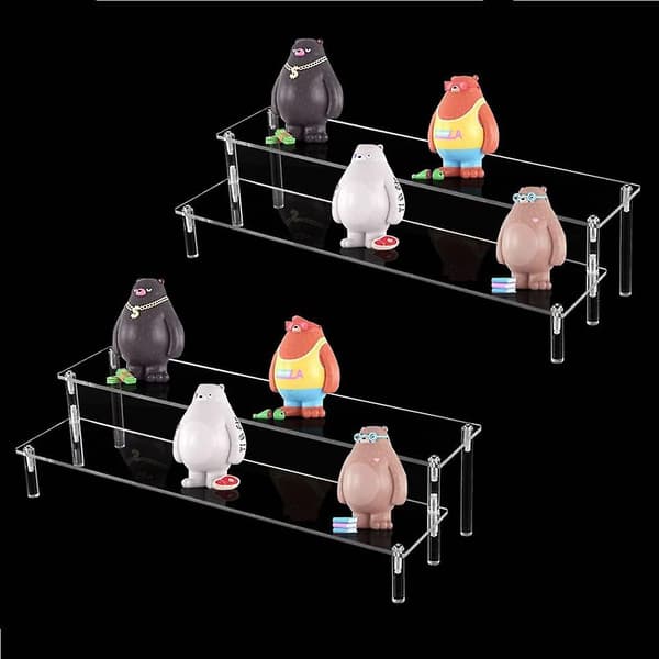 2 st 2-vånings akryldisplayställ, rektangulär cupcake-ställ, displayriser-organisatör