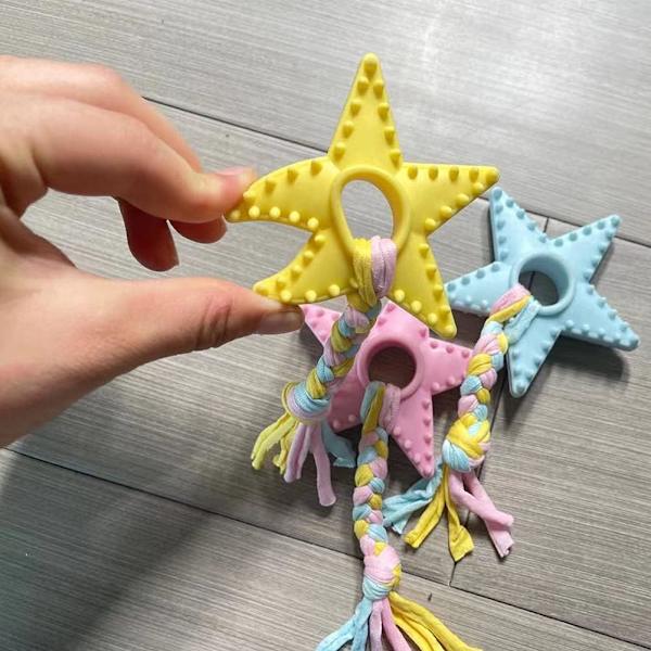 Tuggummi leksak för hundvalpar, tugg- och bitresistent leksak i mjukt gummi, gul yellow