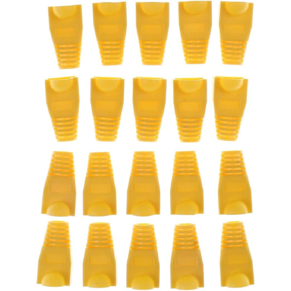 100 st RJ45-dragavlastningshylsor Ethernet-nätverkskontaktpluggsskydd Mjuk plast yellow