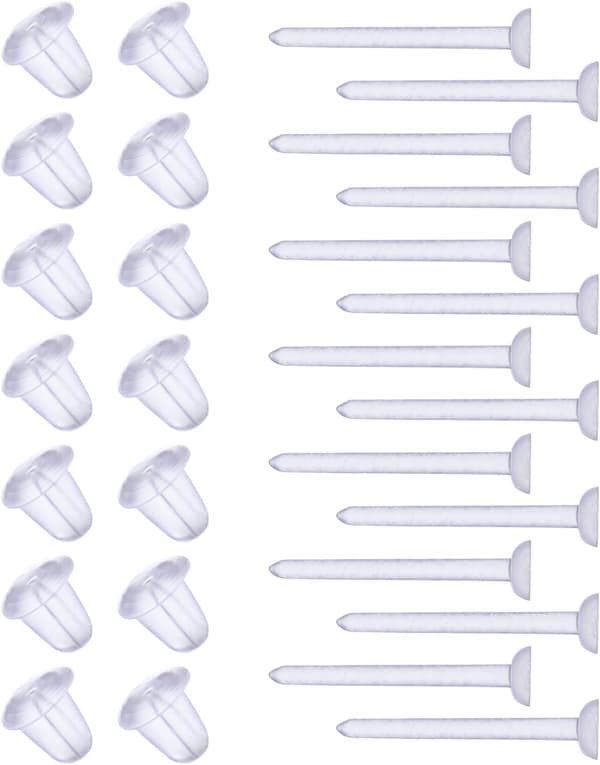 Øredobber i plast for kvinner, brusk, gummi øreplugger, øredobbpinner, 1000 par
