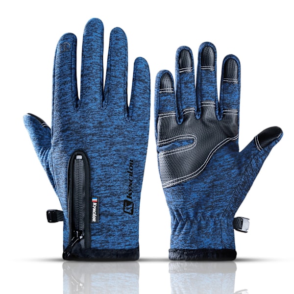 Herr Vinter Touch Screen Vindtät Termiska Handskar med Fleece(Blå, M) blue m