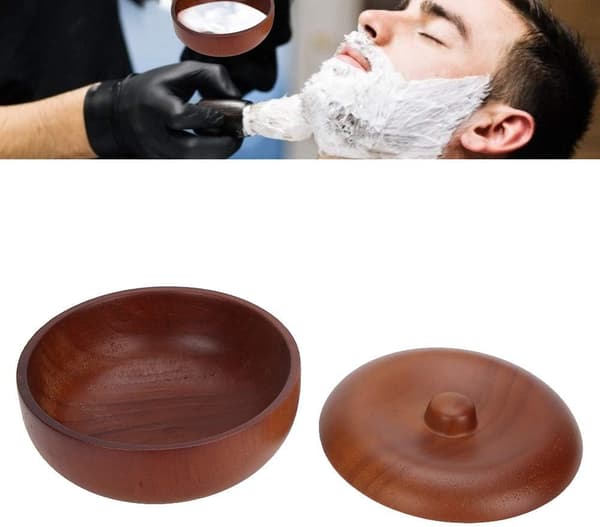 Barberskål, barberskål i gummitræ, gave til mænd