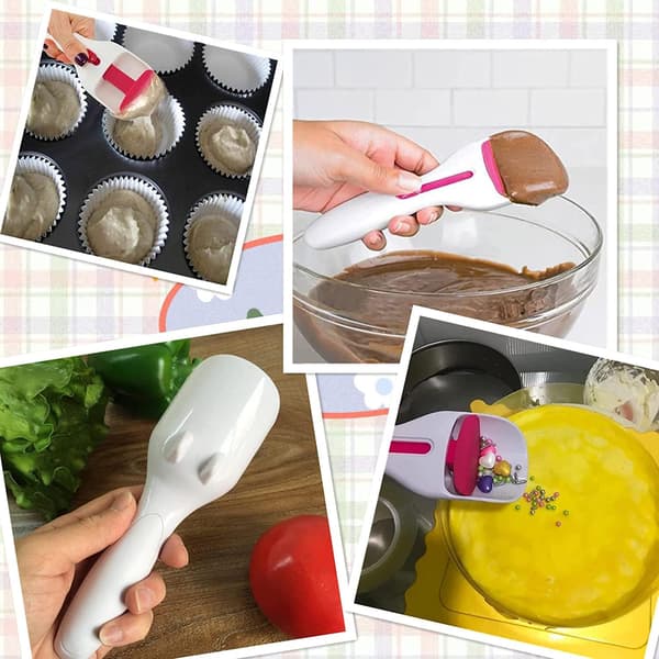Cupcake-ske, en-tryks skydeknap dispenserer dej DIY køkkenbageværktøj
