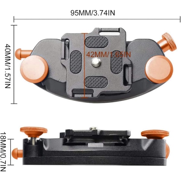 Kamerabältes spänne Snabbkoppling Kamerabälte DSLR Kameramontering (Orange)