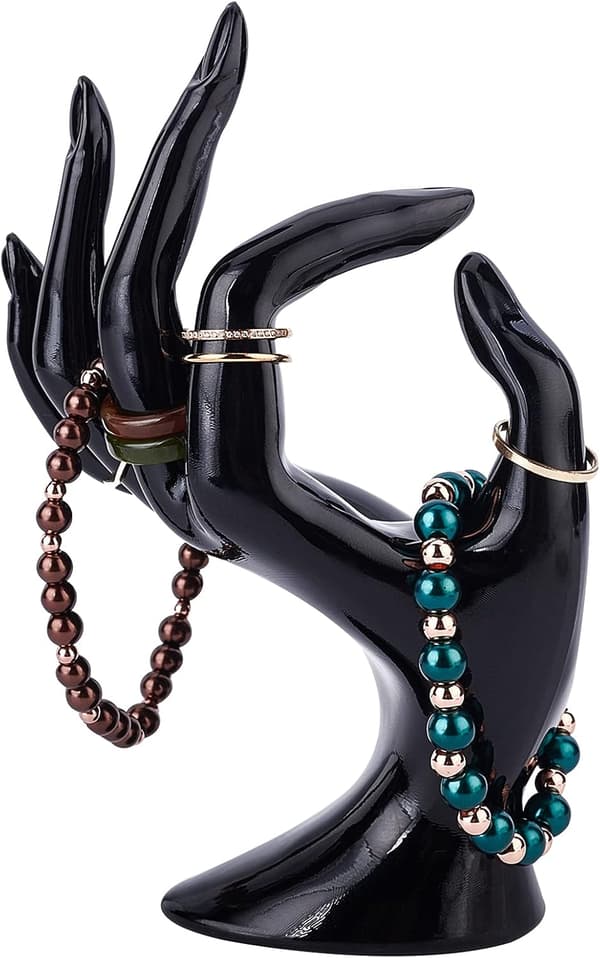 OK Form Hånd Armbånd Ring Organizer Hånd Smykke Display Holder Smykke Stand, Sort Black