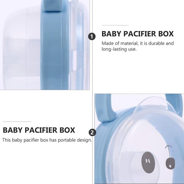 2-pack Baby Toddler Dummy Box Nipple Shield Case Dummy Holder Dummy Case för utomhusbruk Blå