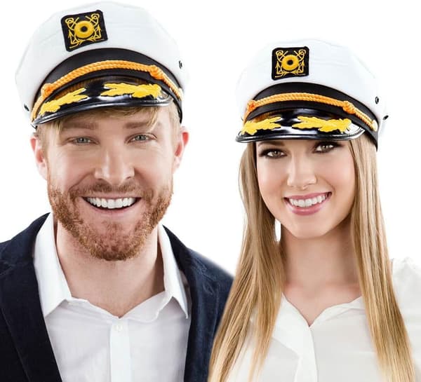 Kapten Yacht Sailor Hat Justerbar Hatt Flat Top Visor - Rosa - 1 Styck