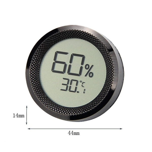 Cigar Humidor Hygrometer Mini Digital Lcd Display Sensor（svart）