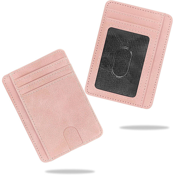 Damplånbok i läder med RFID-skydd (rosa) Pink