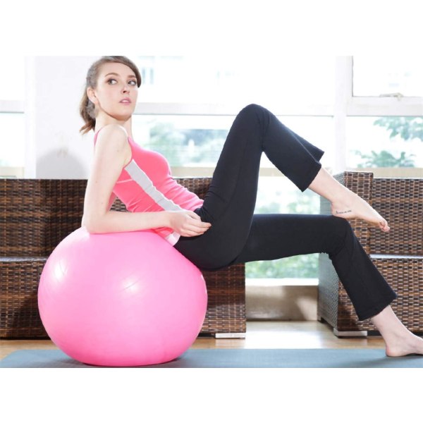 Träningsboll för yoga, fitness, 45 cm, extra tjock balans- och stabilitetsboll Purple