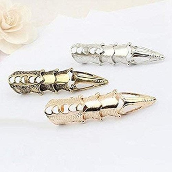 Män Kvinnor Gotisk Punk Led Knuckle Full Finger Klo Ring Statement Smycken, Legering