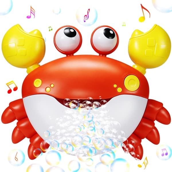 Babybadeleke, Krabbebadeleke Boble med Musikk, Babyvannleke Badeleke Barn (Blå)