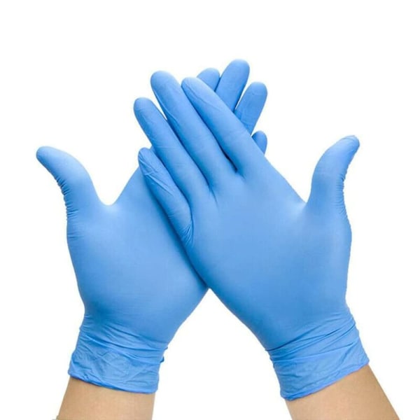 Nitrilundersökning - Multipurpose pulverfria engångshandskar, set med 100 handskar, blå, medium