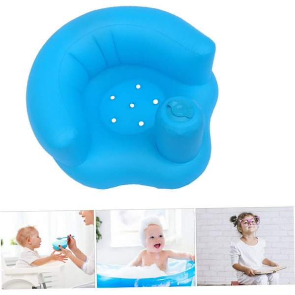 Baby Lärsäte Multifunktionell Uppblåsbar Säte Baby Stöd Säte, Vit+Blå Color 3