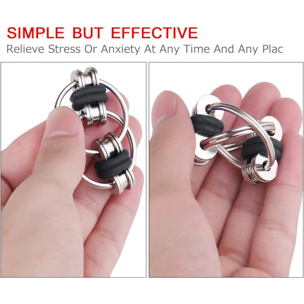 Stressreducerare för cykelkedjor, fidgetreducerare för vuxna och barn (3-pack)