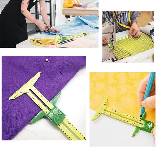 Multifunktionel patchwork lineal, stof quilt lineal, patchwork lineal, lavet af plastik, syværktøj