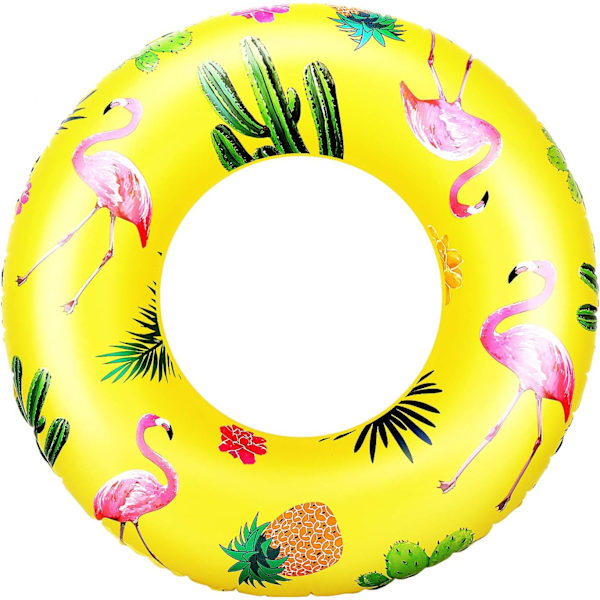 Tropisk uppblåsbar flamingo livboj 90 cm diameter uppblåsbar pool flytande leksak