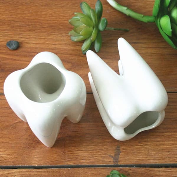 2 stk. mini tannpotter keramiske sukkulentpotter/blomsterbeholdere
