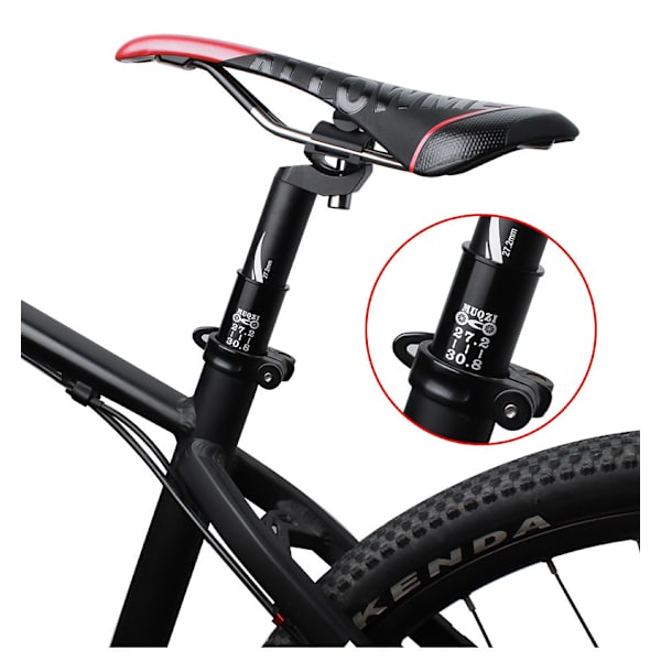 Cykelstolpsrör adapterring sadelstolpstätning variabel diameterhylsa 27,2 mm-30,8 mm lämplig för landsväg 27.2-30.8mm