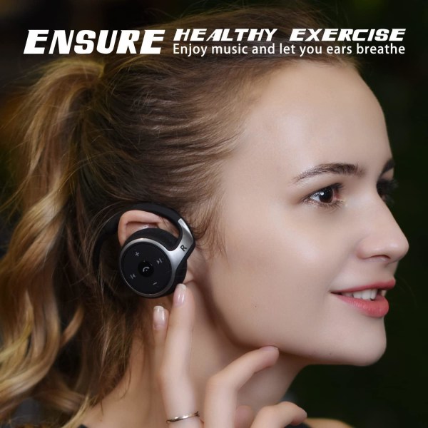 Hörlurar Sport Running Earphone, Clear Voice Capture Technology, Inbyggd brusreducerande mikrofon (svart)