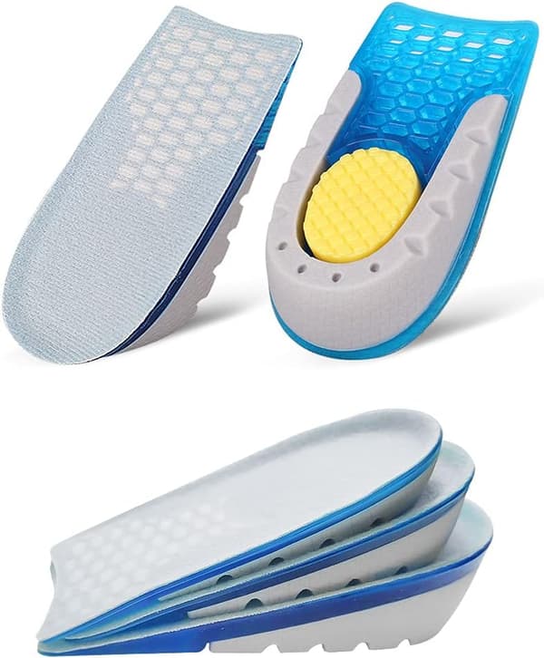 1 par silikone usynlig elastisk stødabsorberende booster indlægssål (2,5 cm) 2.5cm