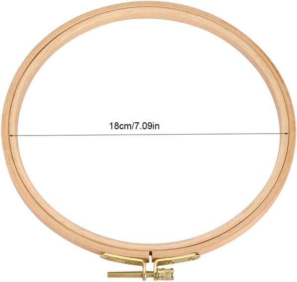 Broderiringar i bambu, justerbar broderiram i trä, rund form (18 cm) 18 CM