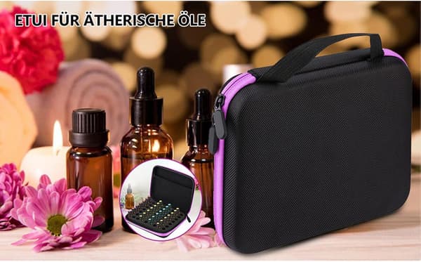 63 flasker eterisk olje bæreveske bærbar aromaterapi eterisk olje oppbevaringspose (lilla) purple