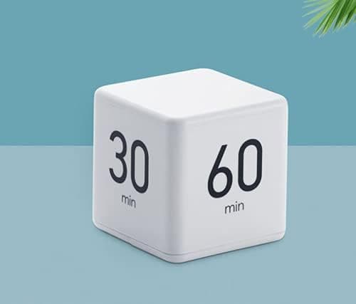 Digital Timer Gravity Sensor Flip Timer, Nedtelling (15-20-30-60 minutter, hvit)