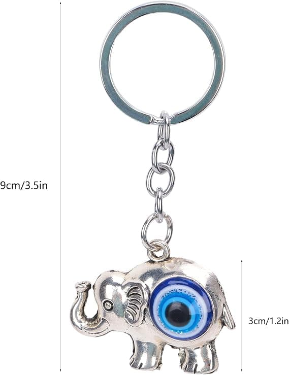 Blå Evil Eye Nøglering, Lykke Elefant Nøglering, Lykke Nøgle Vedhæng Elefant Charm