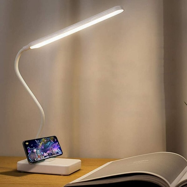 Liten uppladdningsbar LED-skrivbordslampa, läslampa för studenter (1901 uppladdningsbar plugg-in dubbel användning), multifunktionell, lämplig för läsning