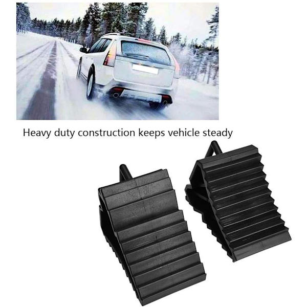 2 st Car Anti-slip Block Tyre Slip Stopper Solid Rubber Safety Wheel Alignment Block