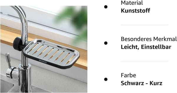 Brusehylle Rustfrit Stål Justerbar Brusehylle Shampooholder (Sort - Kort) black s