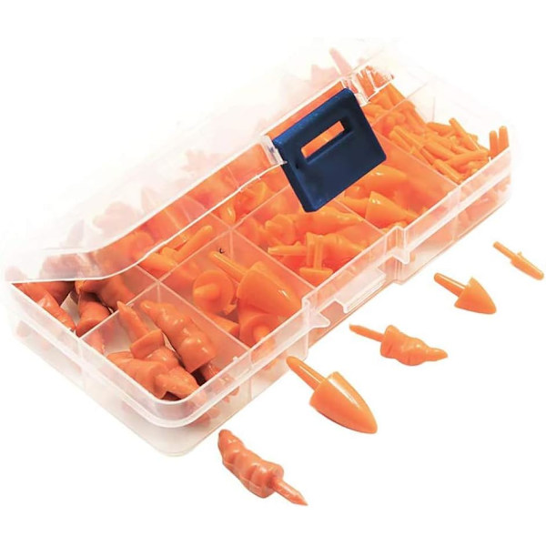160 st plast långa säkerhetsnäsor miniatyr orange harts morotsnäsa