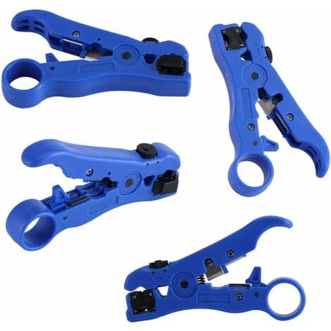 Fonepro Wire Stripping Tool Rotary Coaxial Cable Cutter Stripper Stripping Tool, 1 stk., blå