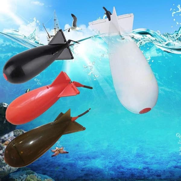 Fiskefoder Spomb Raketformede Fiskefodere Flydende Agnholder Redskab (Rød L) Red l