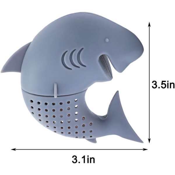 Rolig djurformad tesil lösbladstesil Perfekt för hajälskare Perfekt för tedrickare Silikon BPA-fria miljövänliga material