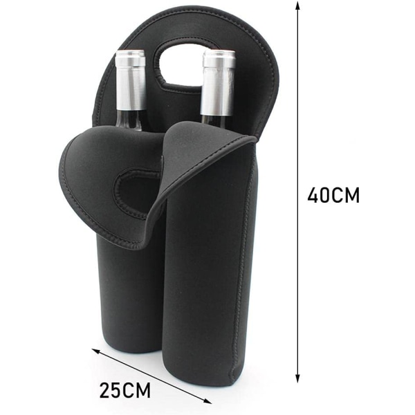 2 Flaskor Vinfodral 750ml Ölkylare Väska Neopren Värmeisolering för Utomhus Camping Picknick（röd） red