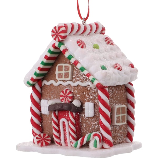 Christmas Pepparkakor House Ornaments Resin Julhängande Ornaments för julgran heminredning