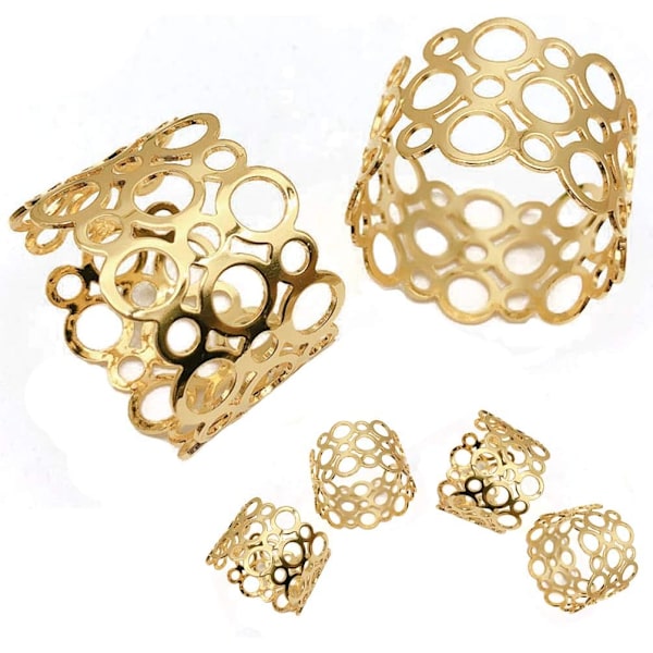 Set med 6 servetthållare i metall för bordsdekorationer (imitation guld) color 2