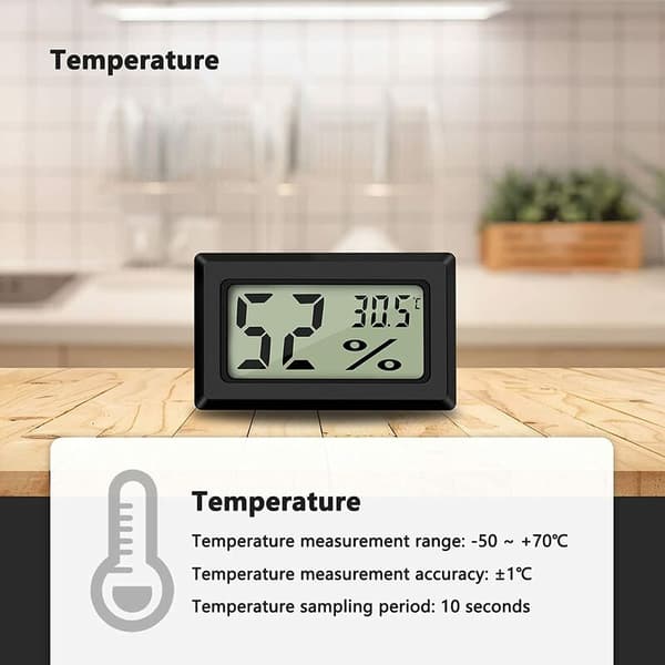 Mini LCD Digital Termometer Hygrometer Temperatur Fugtighed -50~70℃ 10%~99% RH Bærbart Termometer Hygrometer Indikator, (3 stk - A)