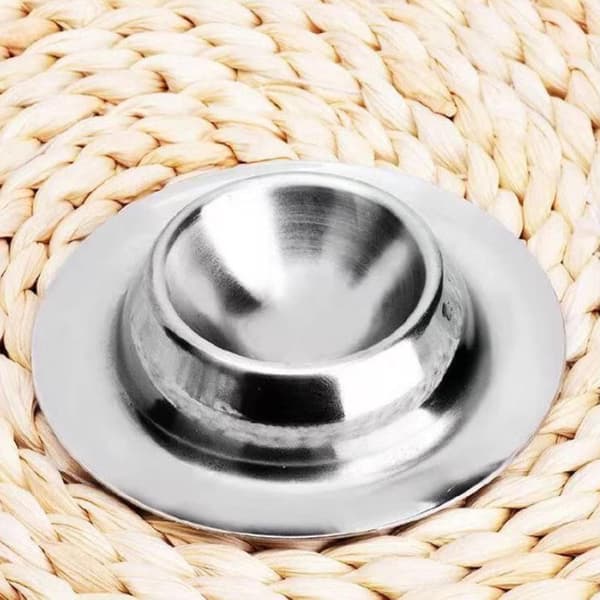4-pack rostfria äggkoppar, polerade stapelbara äggkoppar, runda, stapelbara (silver)