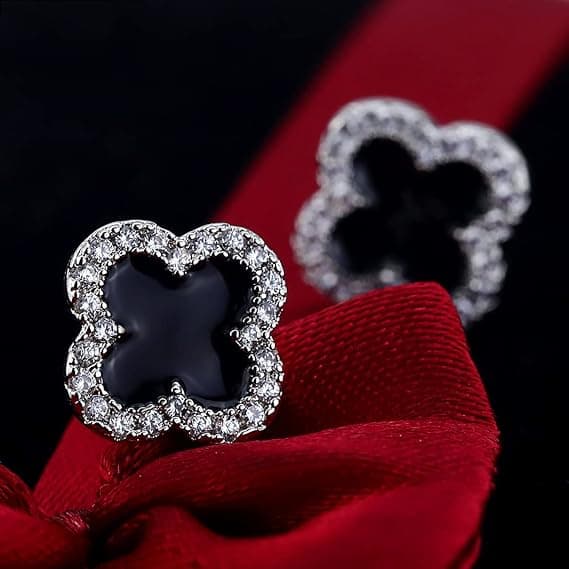 Sterling 925 sølvøreringe til kvinder, krystaløreringe, anti-allergi øreringe (kort sølv) Silver