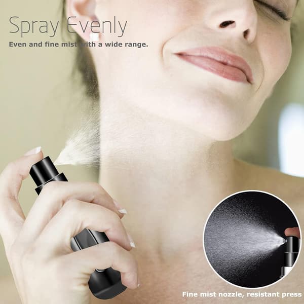 2 stk påfyllbare parfymeatomizerflasker, bærbare mini separate parfymeflasker, reise- og utfluktspraybokser dispensere 5 ml/0,2 oz (svart) Black