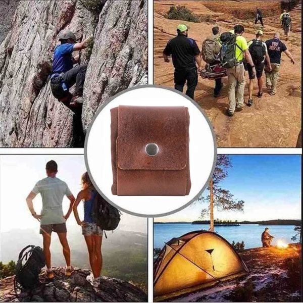 Frukt bomulls bältesväska, hopfällbar vaxad canvas foraging väska för vandring camping, brun