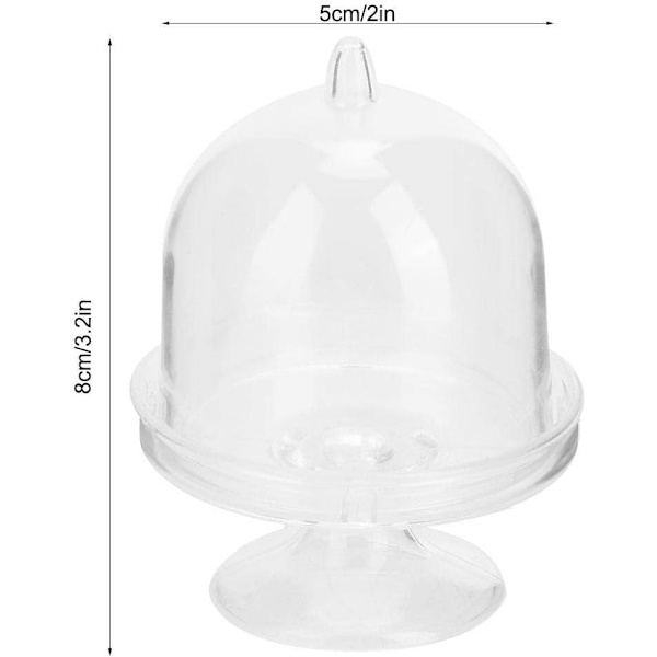 12 st mini godisbox, transparent plast macaron presentask med kupolskydd (transparent) color 1