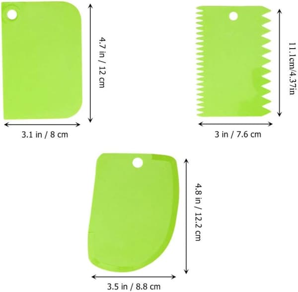 6 st set med plastskrapor för lera, gröna