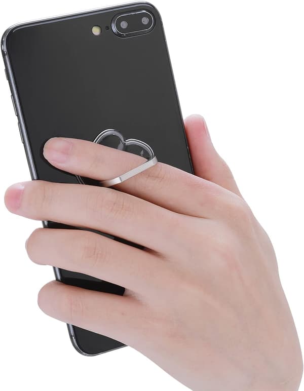 2 st 180/360 graders roterande fingerstativ, transparent telefonringhållare (blomma)